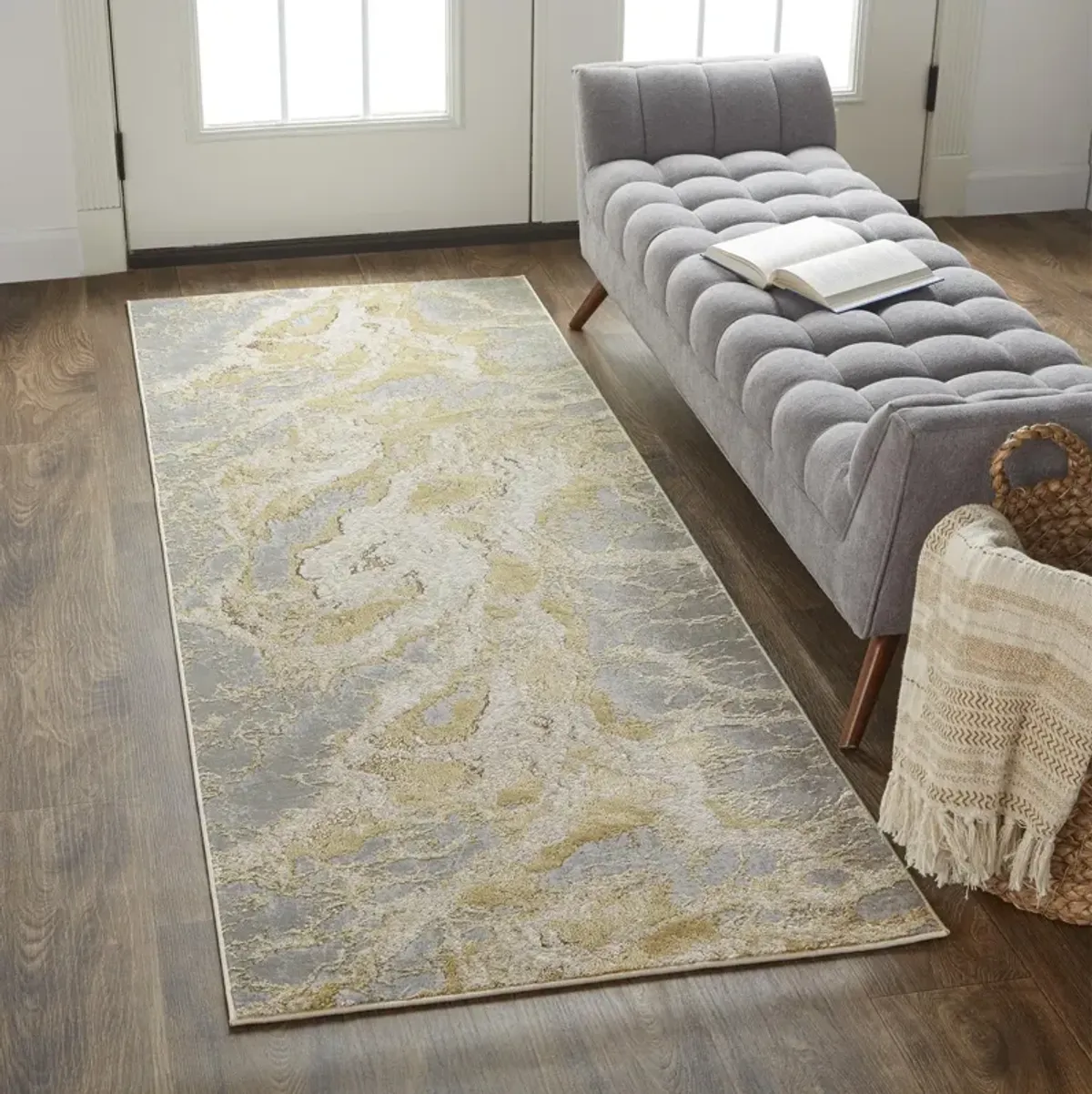 Aura 3563F Ivory/Silver/Gold 2'10" x 7'10" Rug