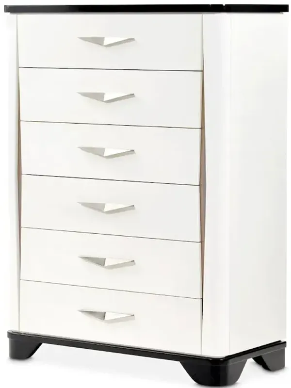 Michael Amini Tuxedo 6-Drawer Chest - Piano Keyboard