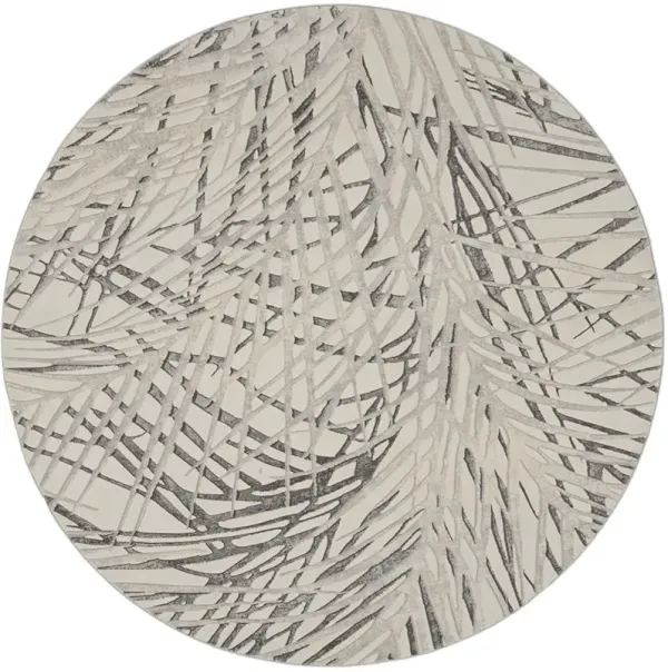 Rustic Textures RUS17 Ivory/Gray 5'3" x Round Rug