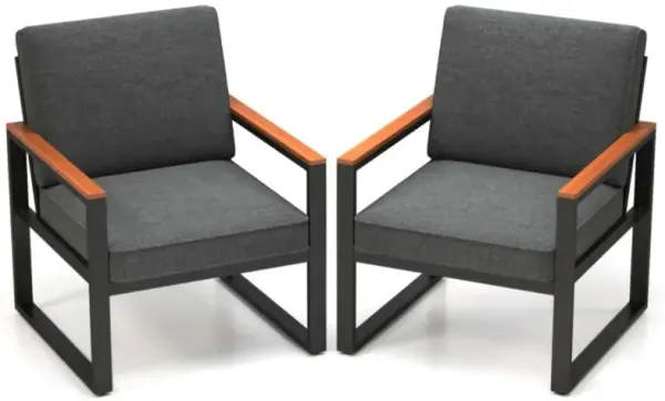 Hivvago Patio Aluminum Sofa Modern Armchairs Set of 2 for Balcony