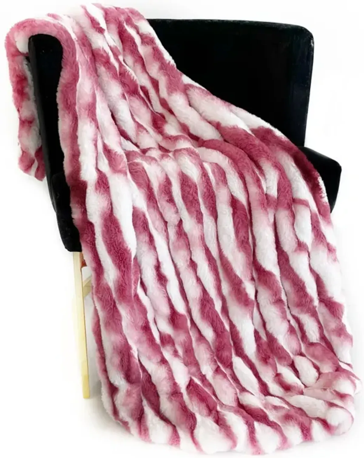 Plutus White Berry Snow Chinchilla Faux Fur Luxury Throw Blanket