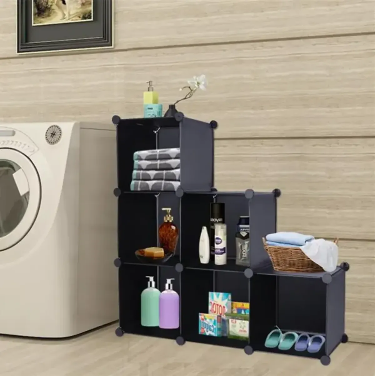 6-Cube Closet Organizer Storage Shelves, DIY Cube Storage Cabinet for Home