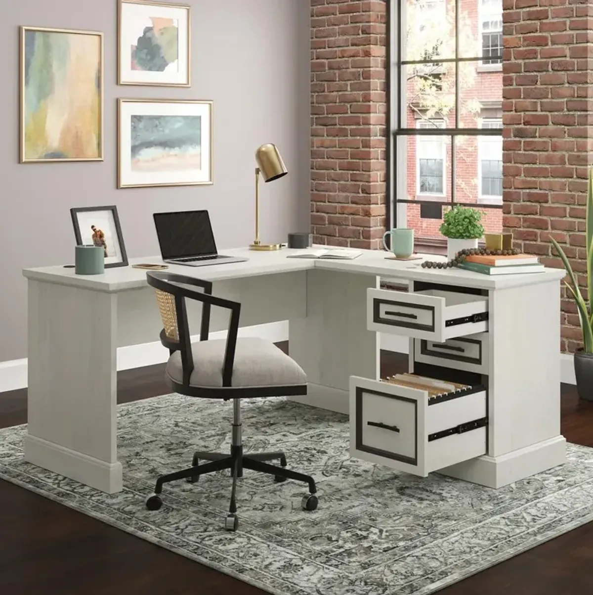 Sauder Carolina Grove L-Desk Wo