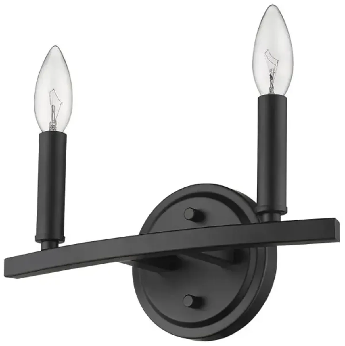 Hivvago Two Light Matte Black Wall Sconce