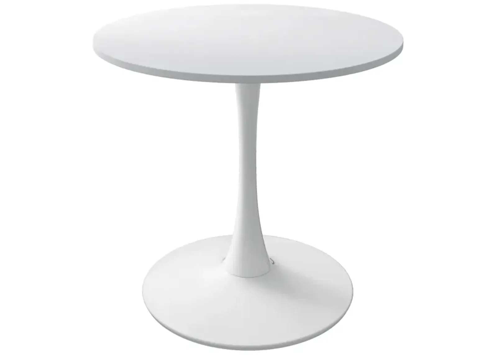 32" Modern Round Dining Table - White MDF/Metal Base