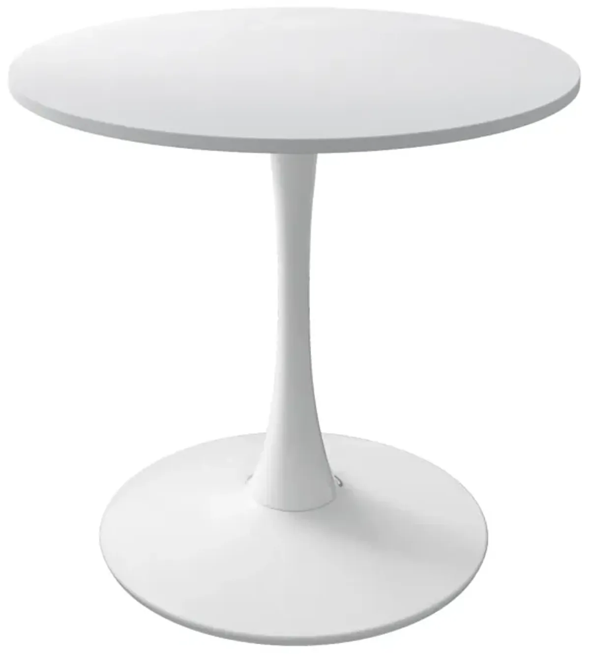 32" Modern Round Dining Table - White MDF/Metal Base