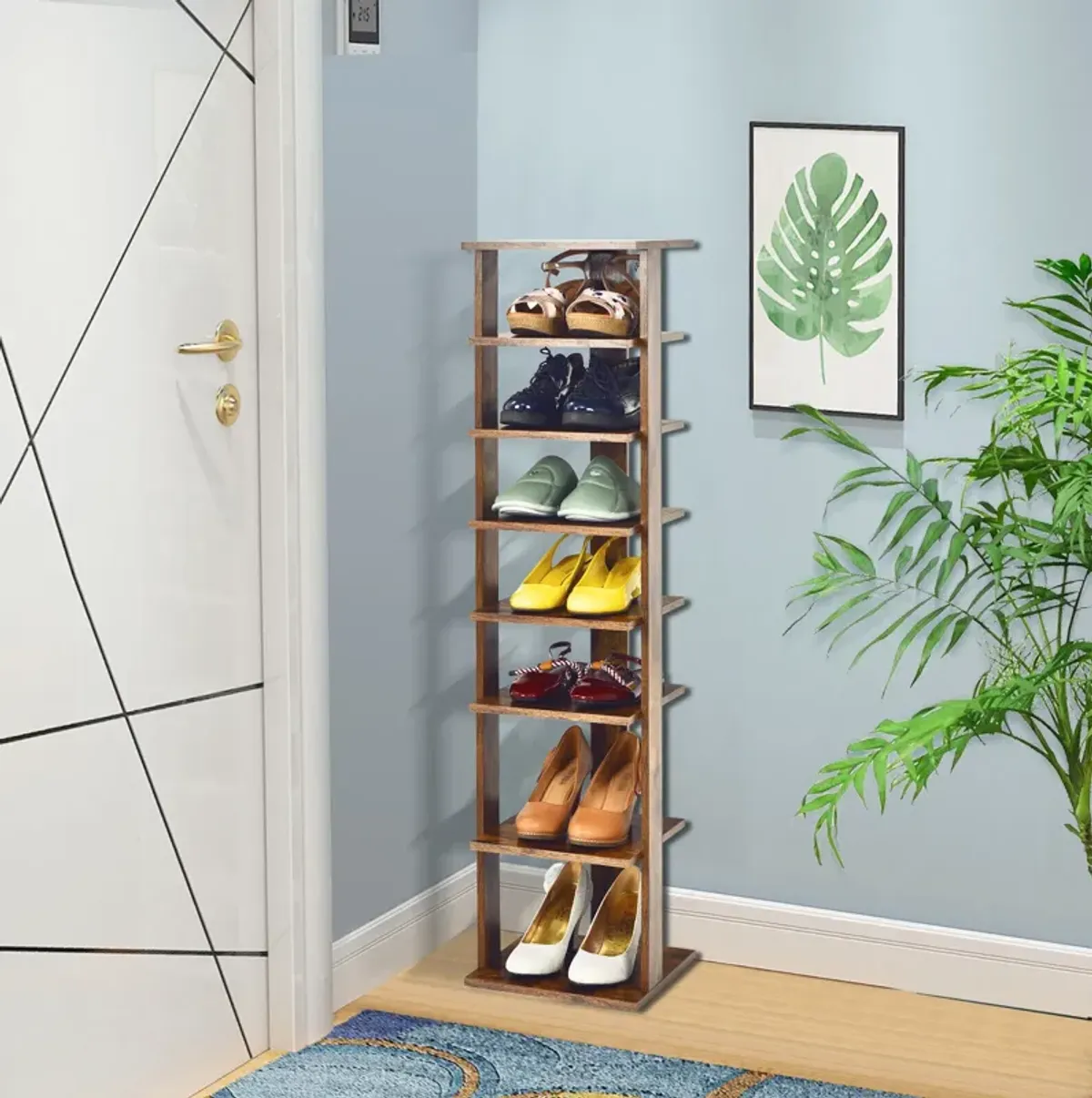 7-Tier Shoe Rack Practical Free Standing Shelves Storage Shelves