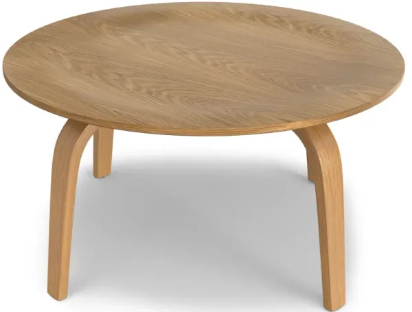 Payton  34 inch Wide Round Contemporary Coffee Table in Natural