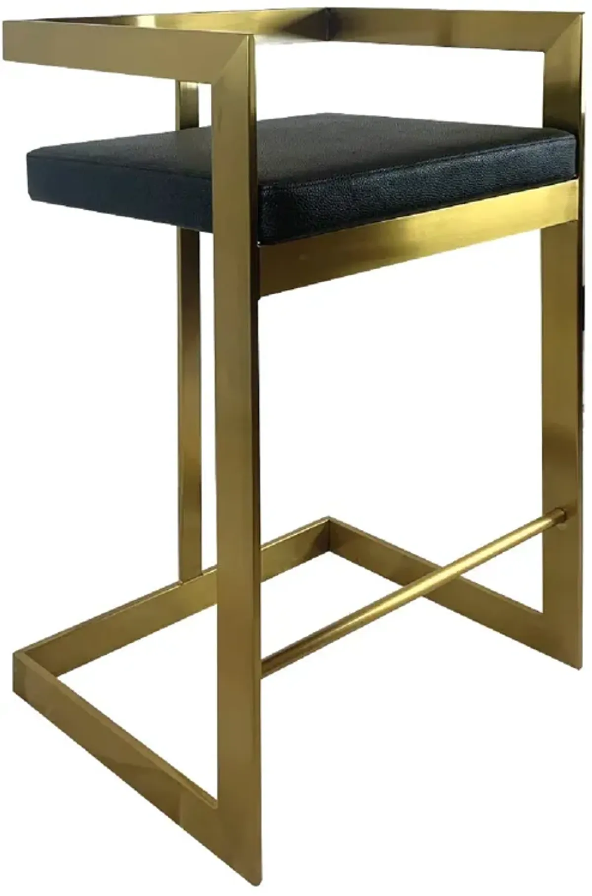 Bar Stool, 30'' with Black Cushion and Stainless Steel Base