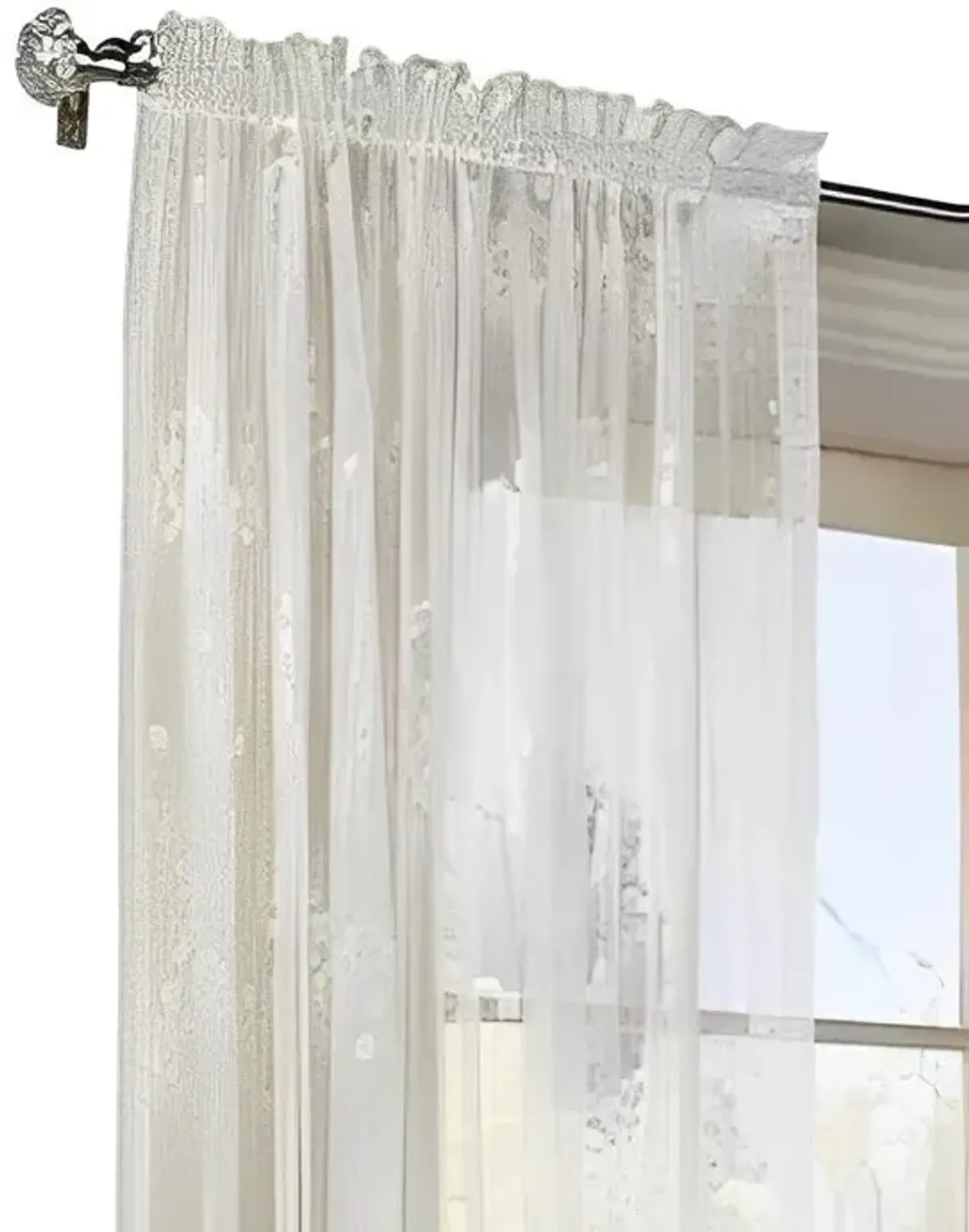 Commonwealth Habitat Mona Lisa Jacquard Lace Tailored Sheer Panel - 56x84" - Shell