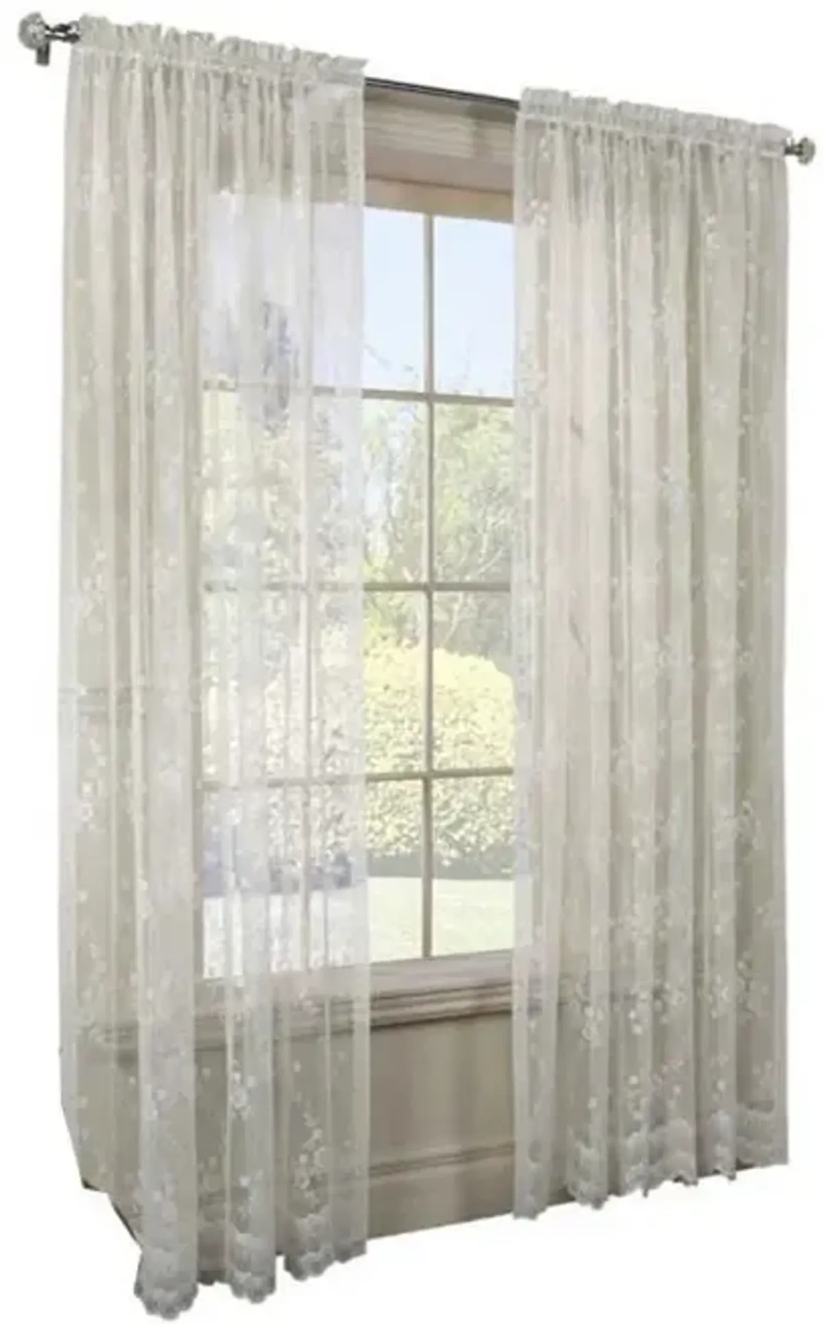 Commonwealth Habitat Mona Lisa Jacquard Lace Tailored Sheer Panel - 56x84" - Shell