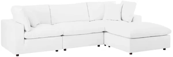Commix Down Filled Overstuffed Vegan Leather 4-Piece Sectional Sofa