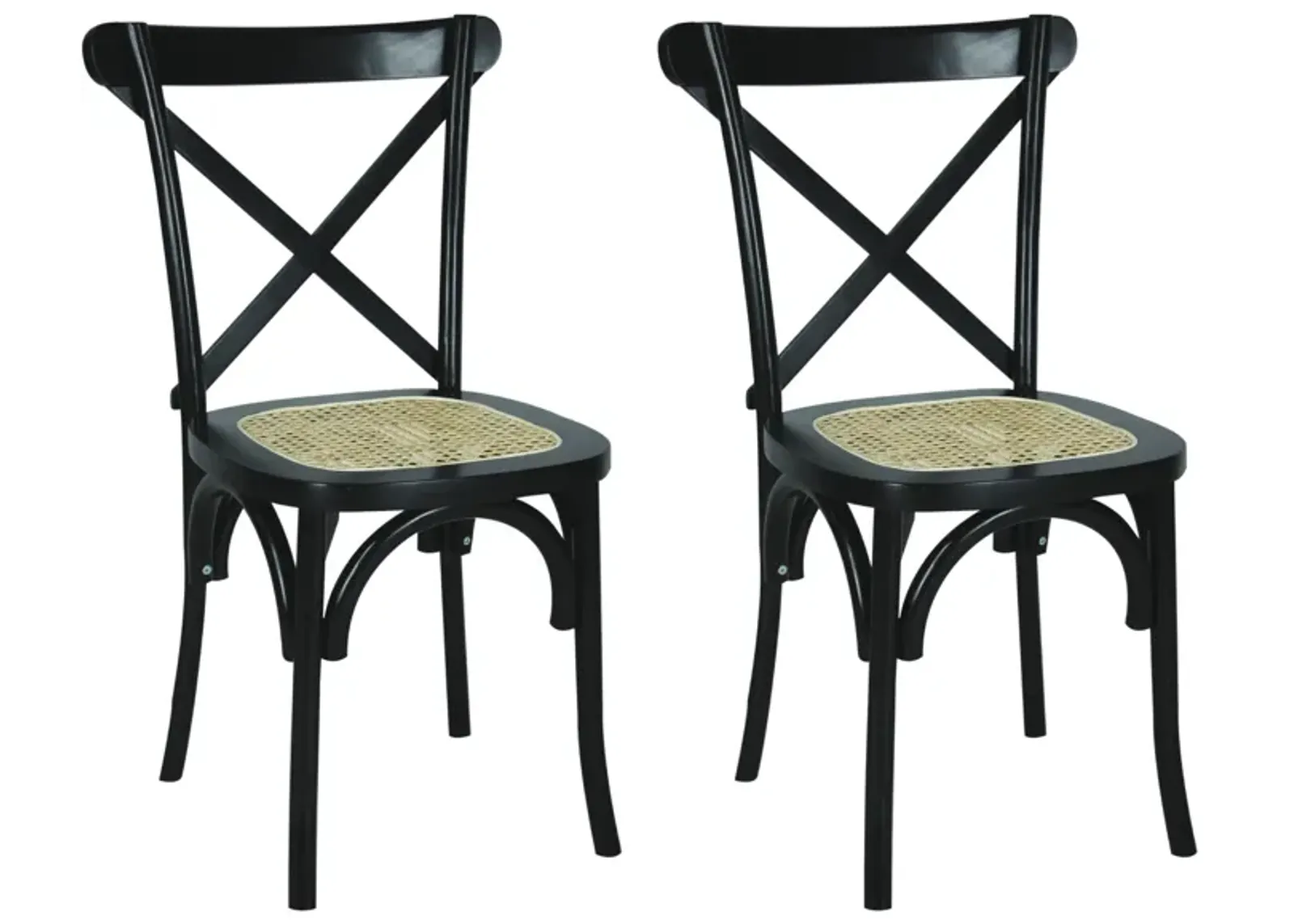 Cassis Classic Traditional X-Back Wood Rattan Dining Chair