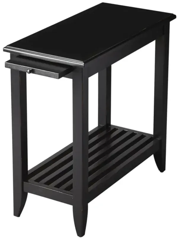 Hivvago 24 Inch Black End Table With Shelf