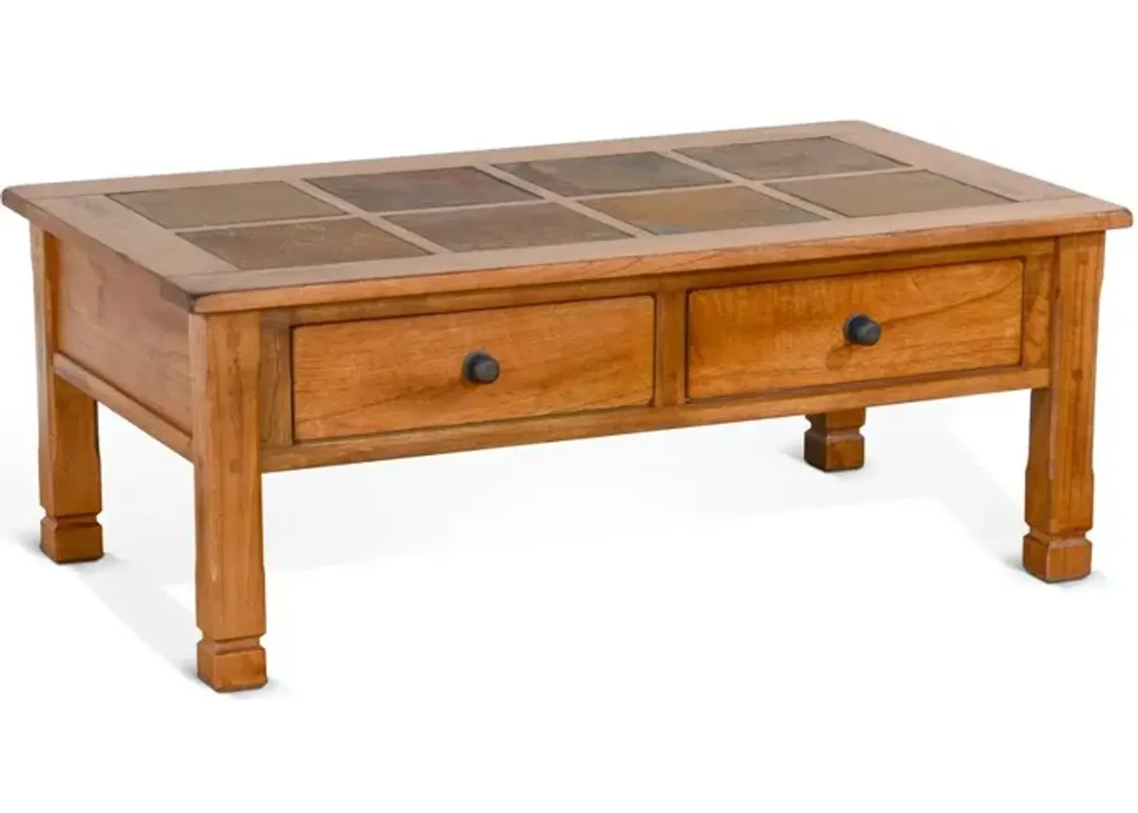 Sunny Designs Sedona 49 Transitional Wood Coffee Table in Rustic Oak