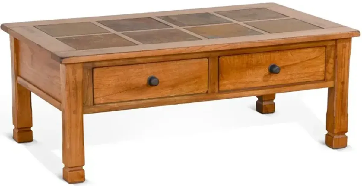 Sunny Designs Sedona 49 Transitional Wood Coffee Table in Rustic Oak