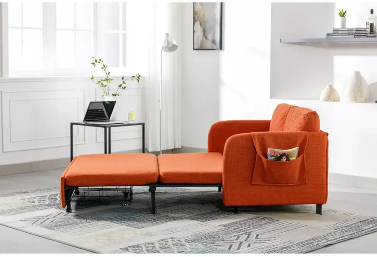 Convertible Sleeper Sofa Bed, Modern Velvet Loveseat Couch With Pull Out Bed, Small Love Seat