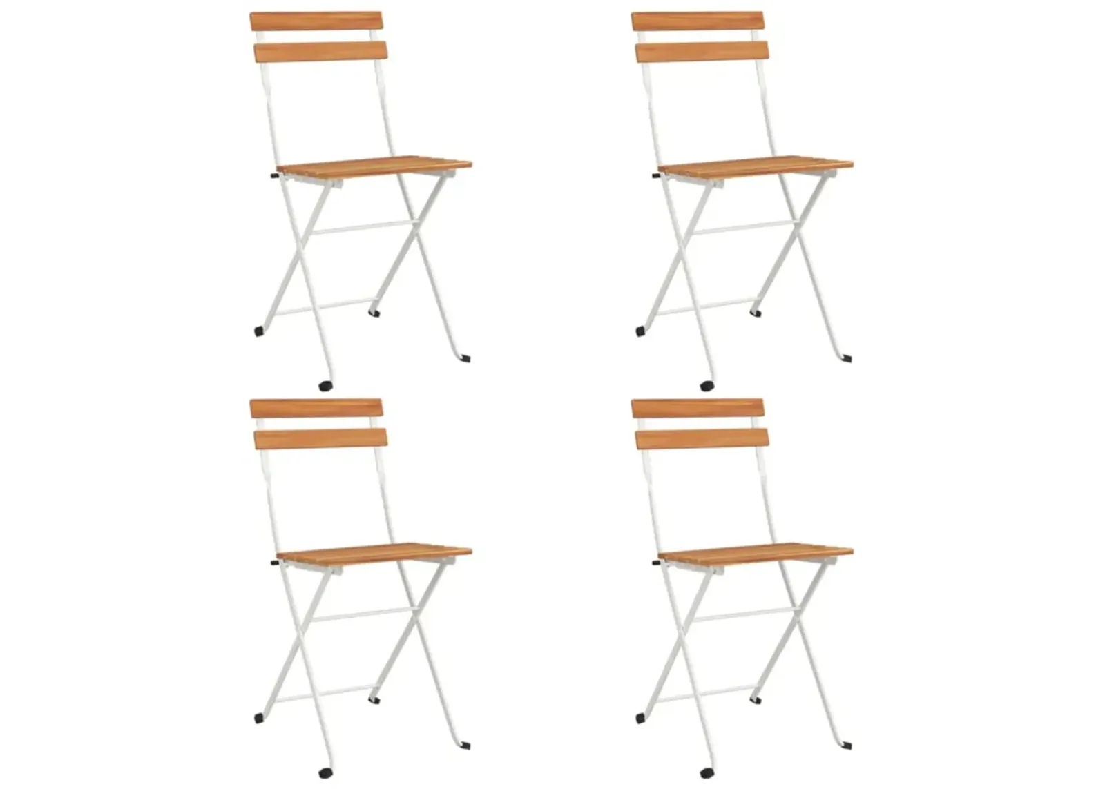 vidaXL Folding Bistro Chairs 4 pcs Solid Wood Acacia and Steel