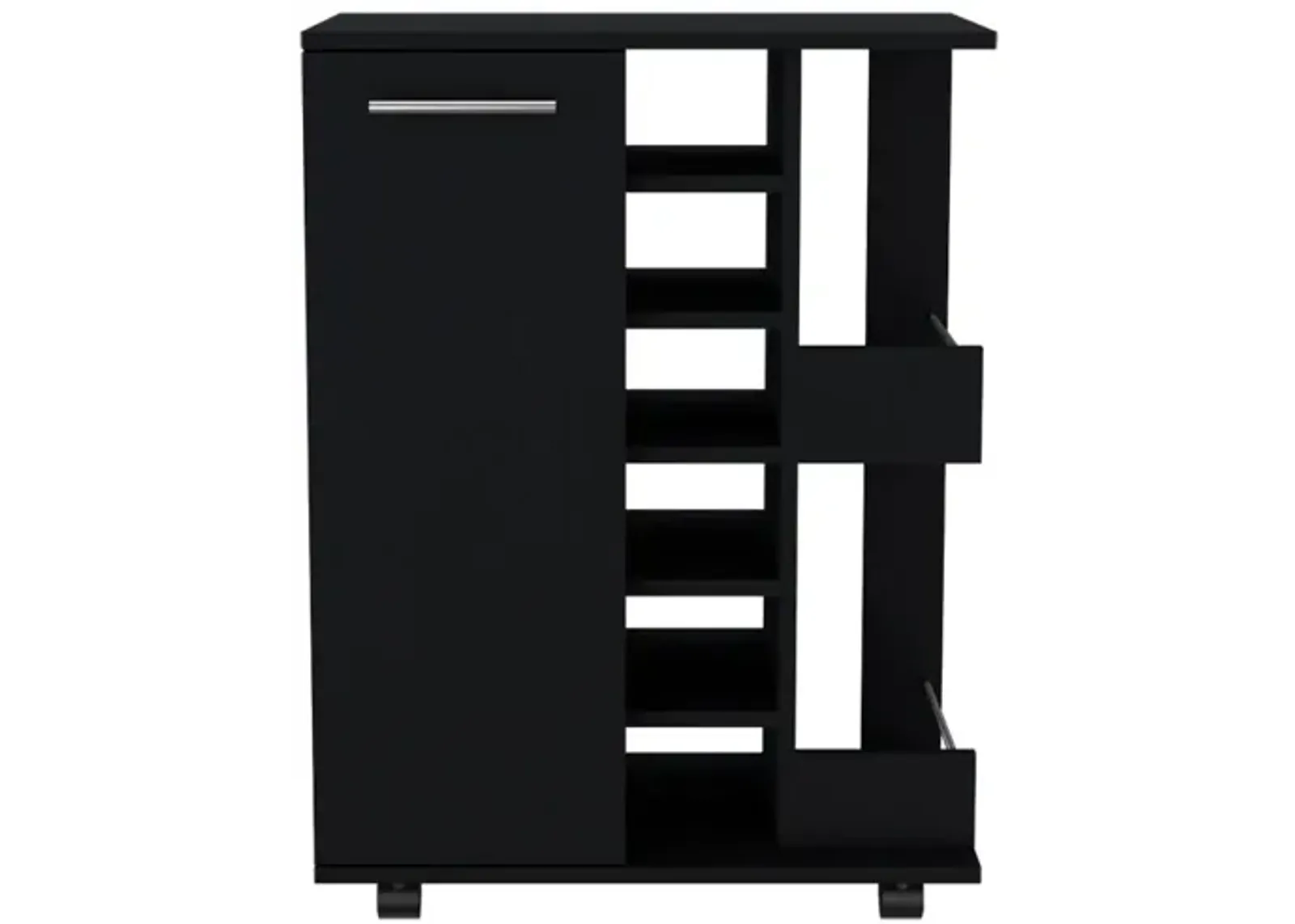 Bar Cart Wells, Living Room, Black