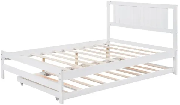 Merax Platform Bed with Adjustable Trundle