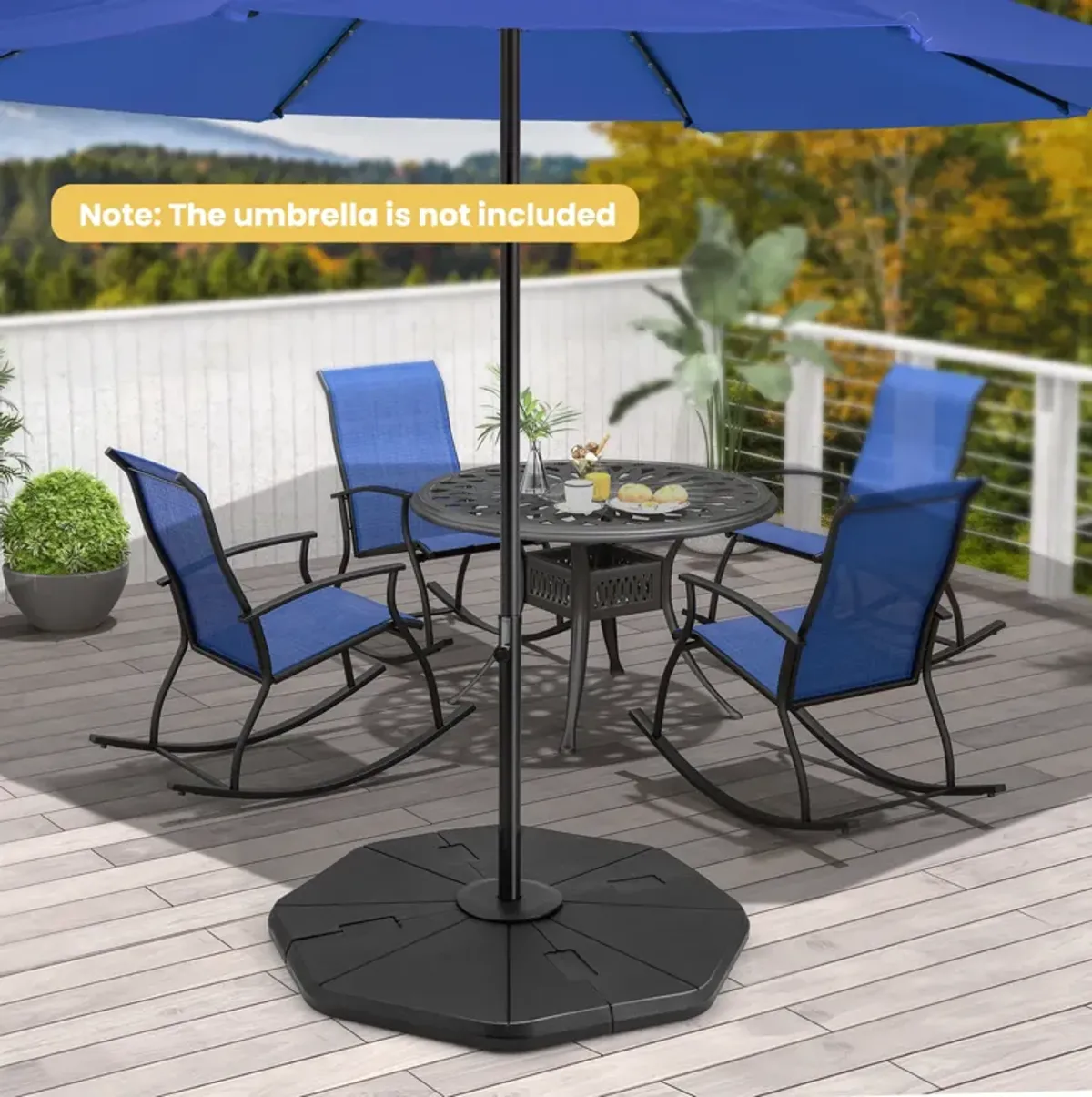 4-Piece Fillable Umbrella Base Stand for Garden, Yard, and Poolside Stability