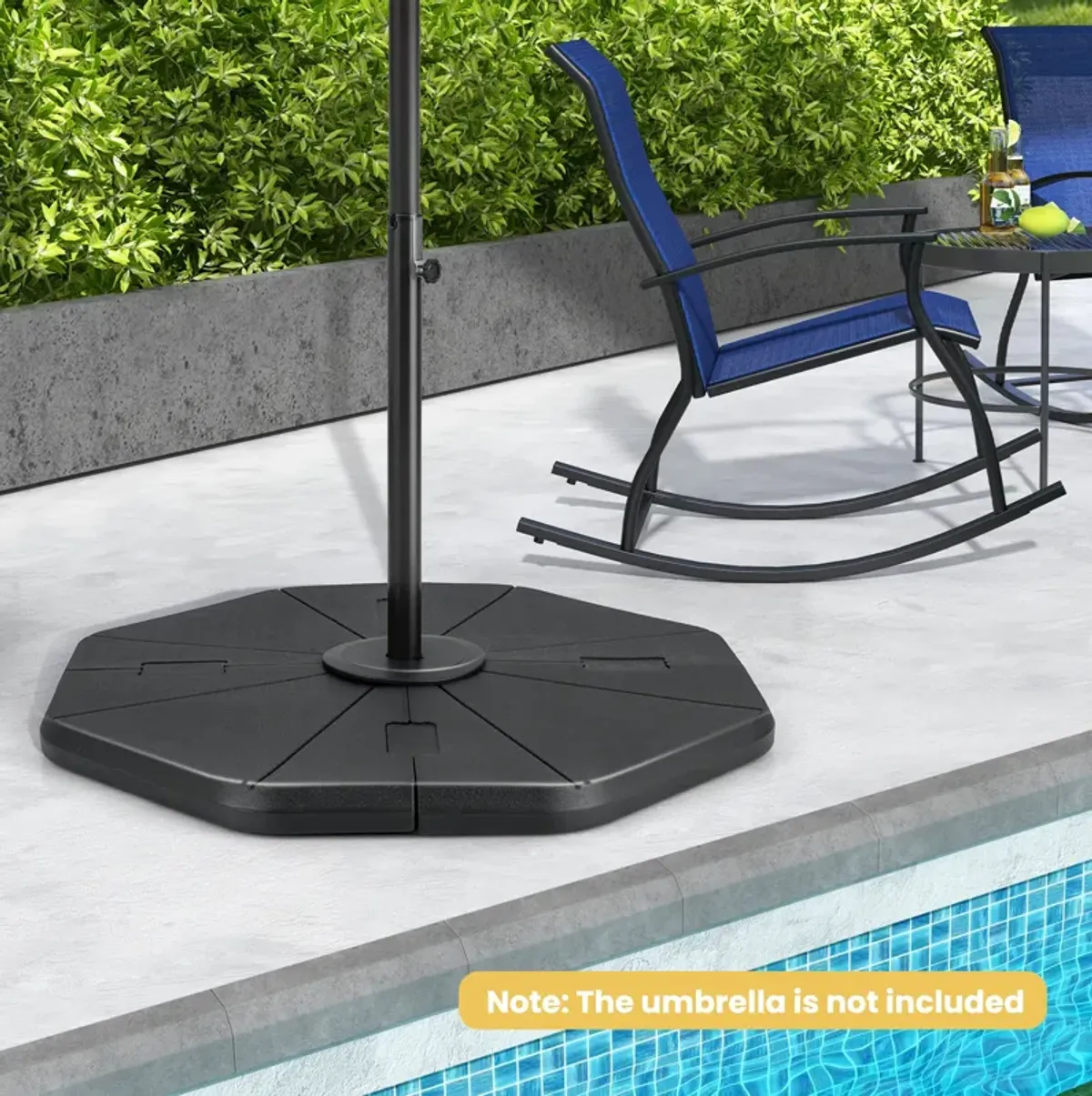 4-Piece Fillable Umbrella Base Stand for Garden, Yard, and Poolside Stability