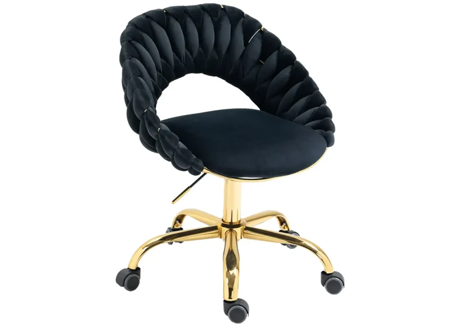 MONDAWE Computer Chair Office Chair Adjustable Swivel Chair Fabric Seat Home Study Chair