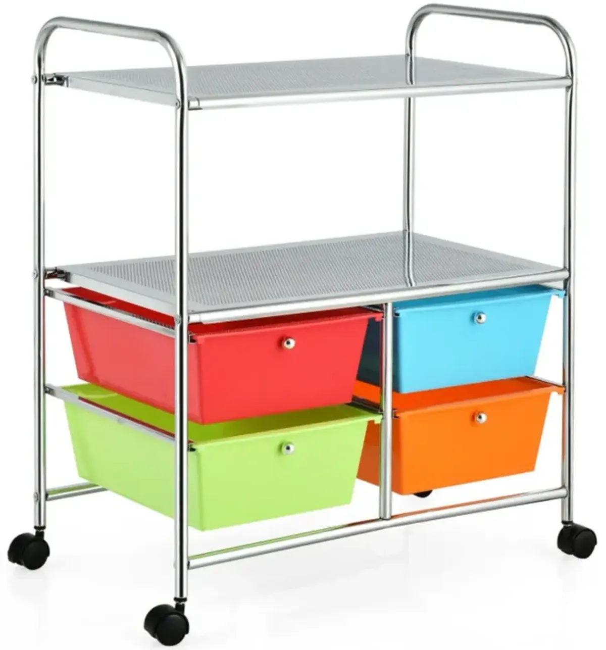 Hivvago 4 Drawers Shelves Rolling Storage Cart Rack