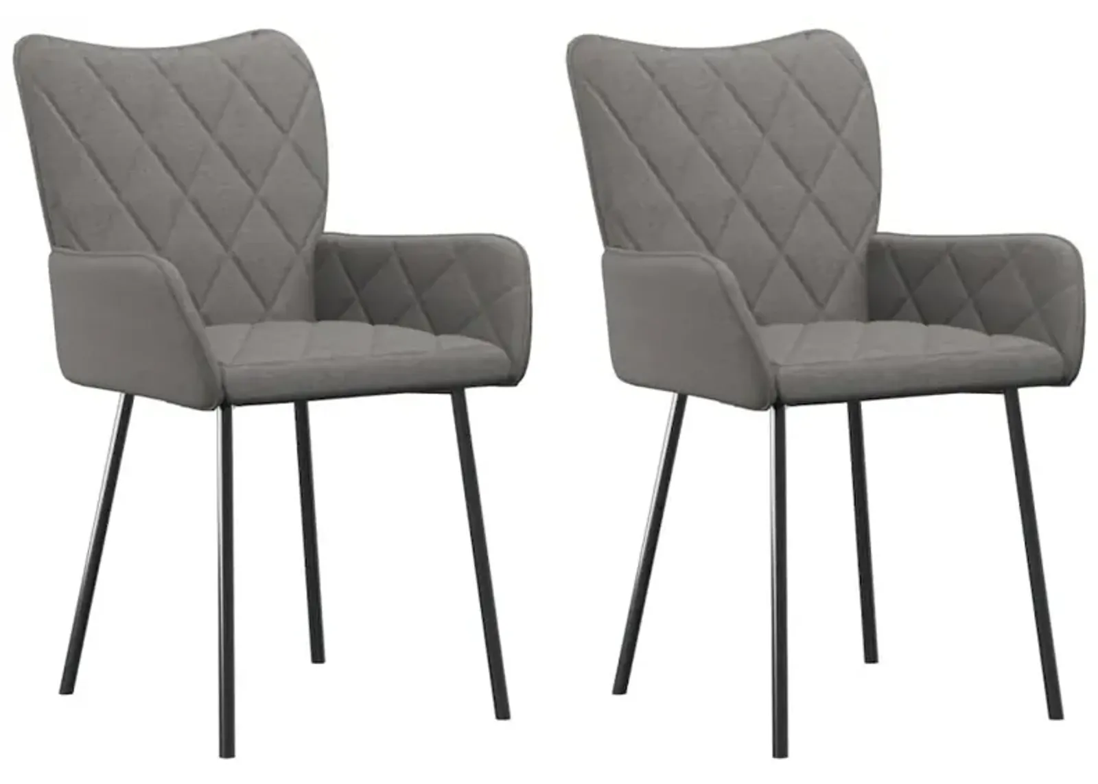 Dining Chairs 2 pcs Light Gray Fabric