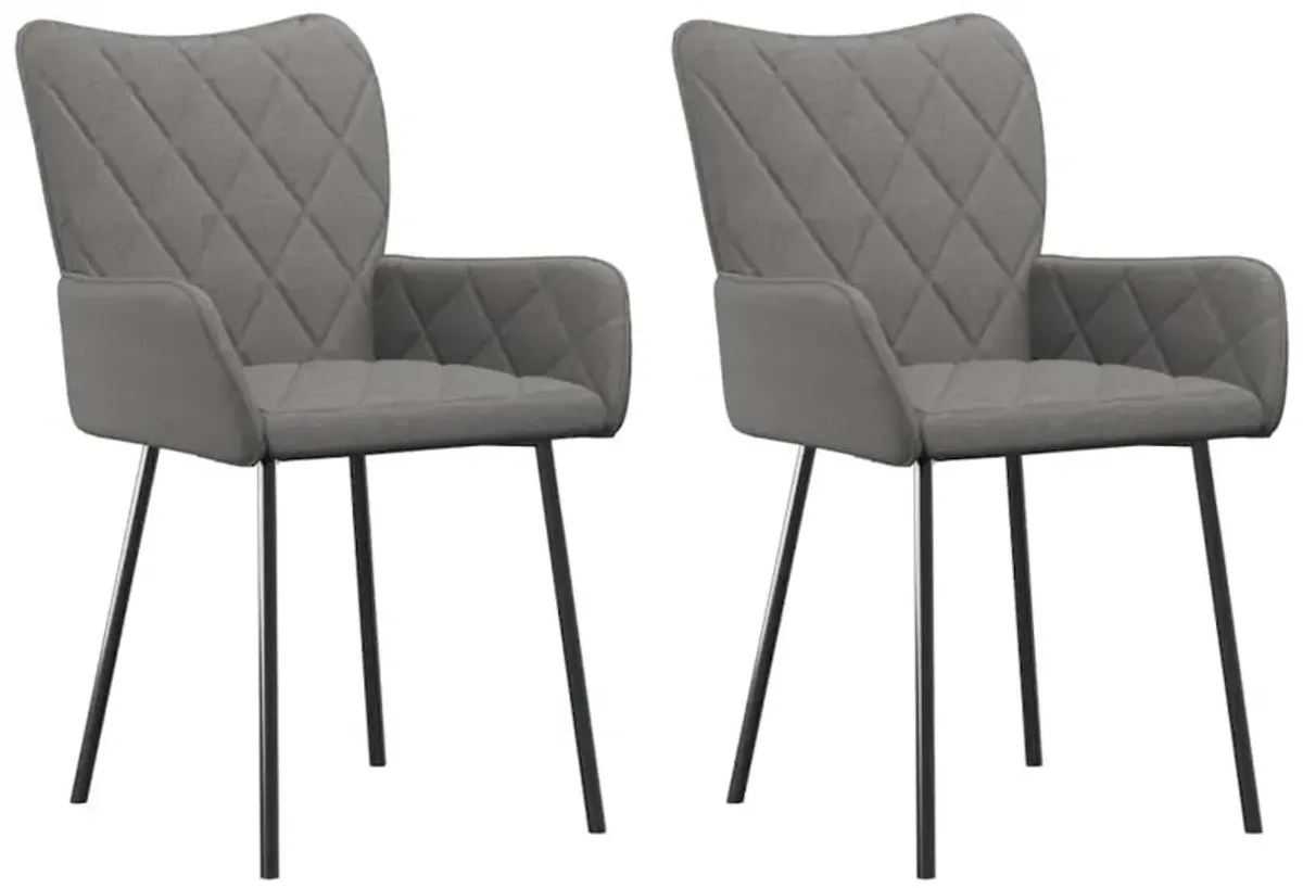 Dining Chairs 2 pcs Light Gray Fabric