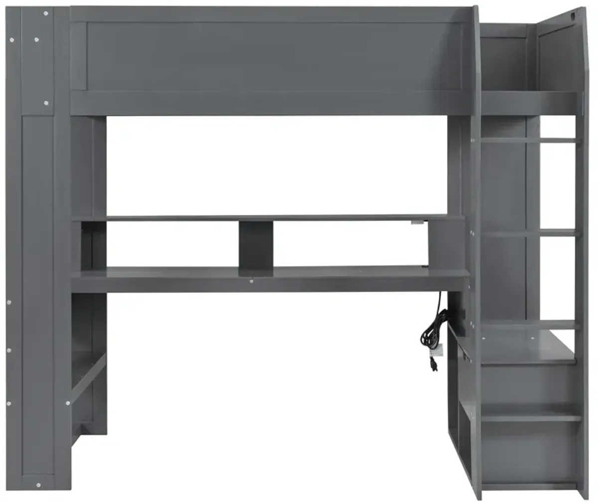 Merax Gaming Loft Bed with Desk and LED Light