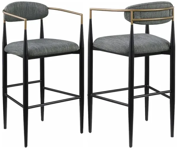 Tina Fabric Upholstered Bar Chair Dark Grey (Set of 2)