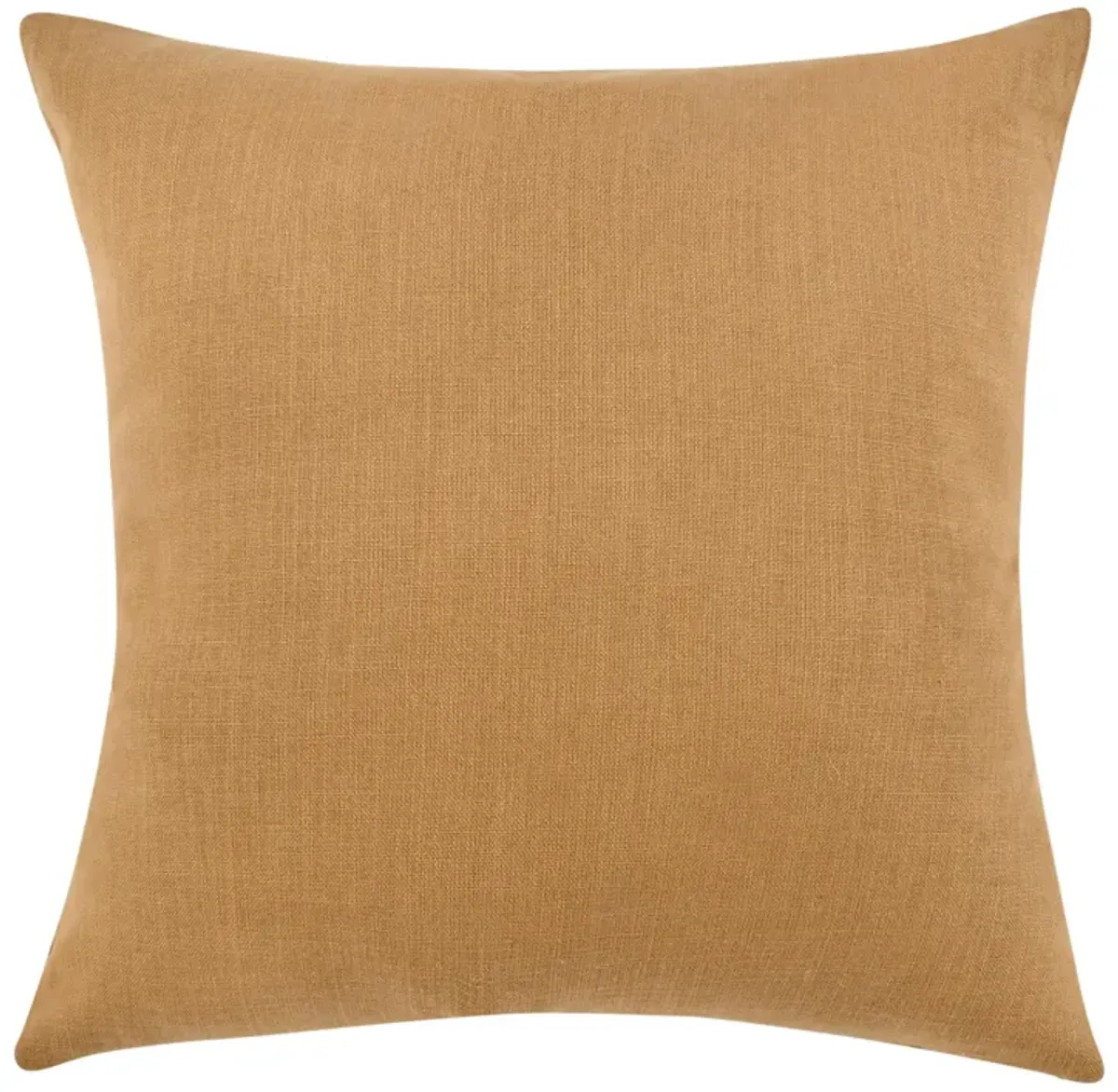 Square Accent Throw Pillow, 22 Inch Cotton and Linen, Chestnut Brown - Benzara