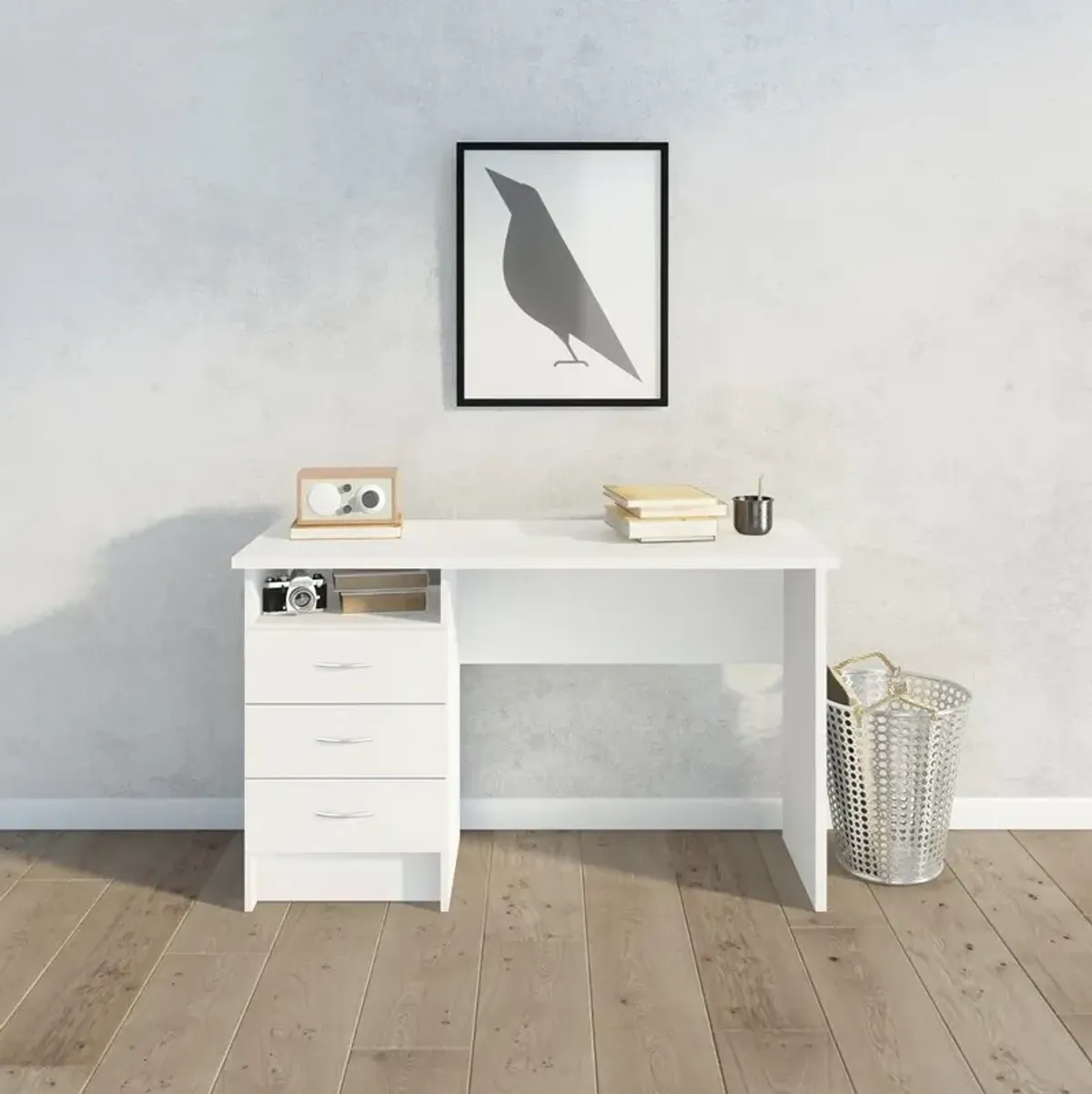 Tvilum Desk with 3 Drawers, White