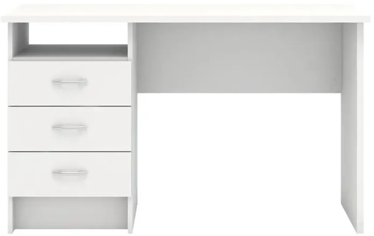 Tvilum Desk with 3 Drawers, White