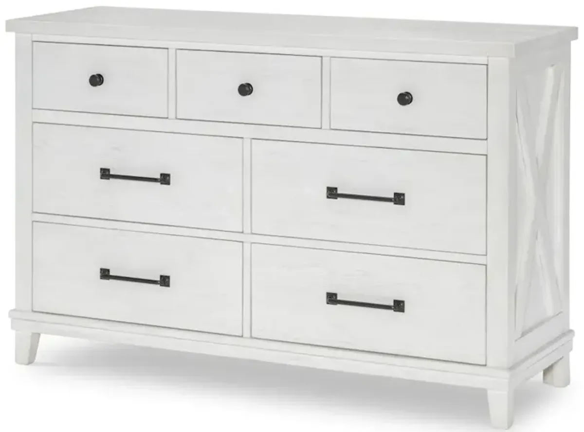 Legacy Classic Flatiron Dresser (7 Drawers), Aged White