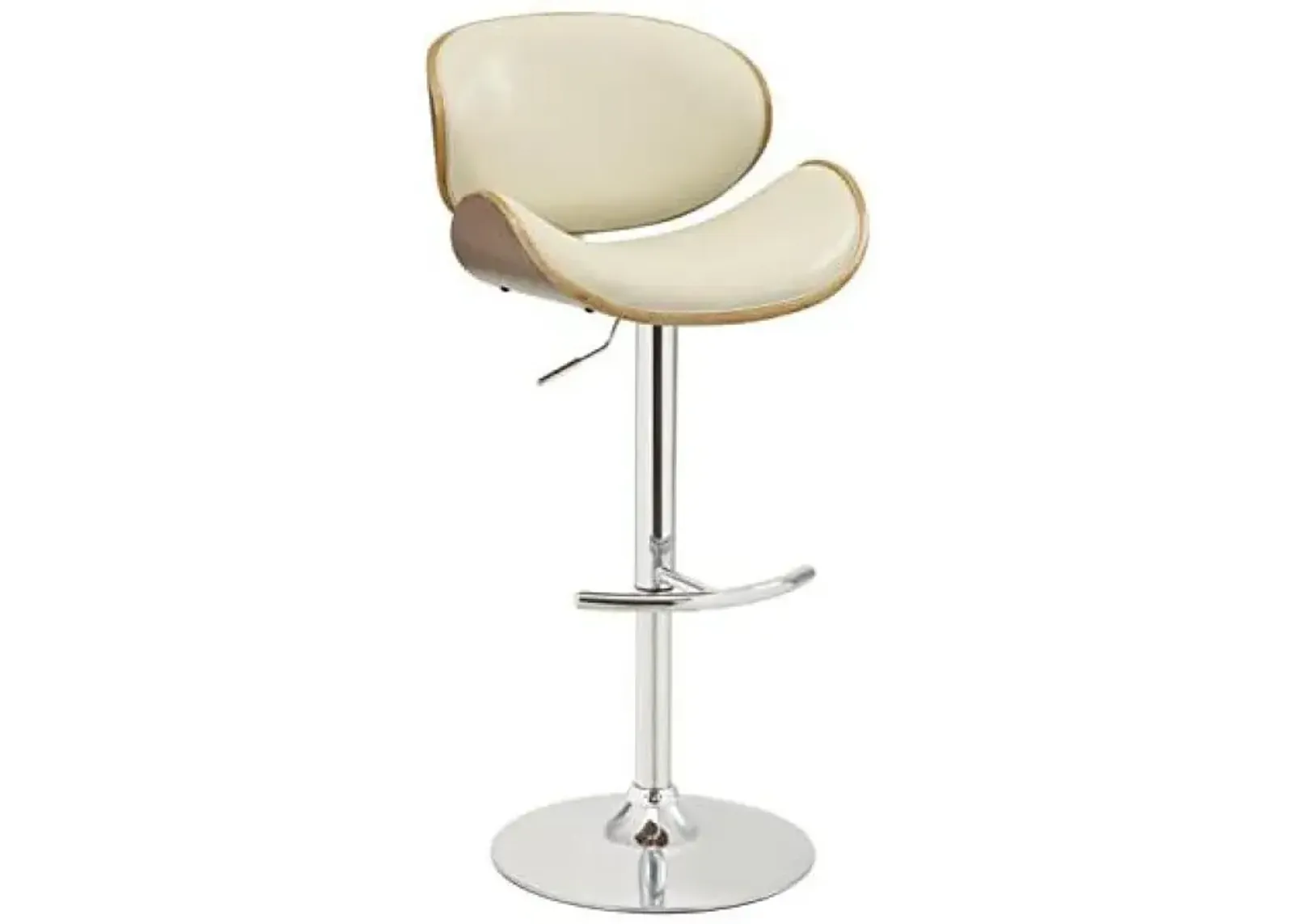 Harris Adjustable Bar Stool Ecru and Chrome