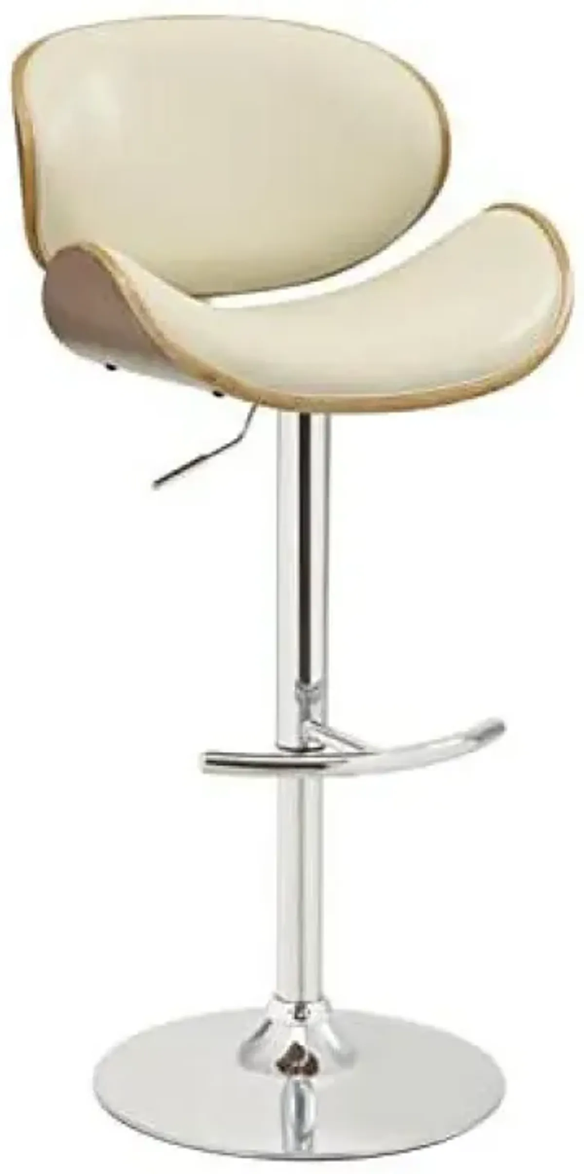 Harris Adjustable Bar Stool Ecru and Chrome