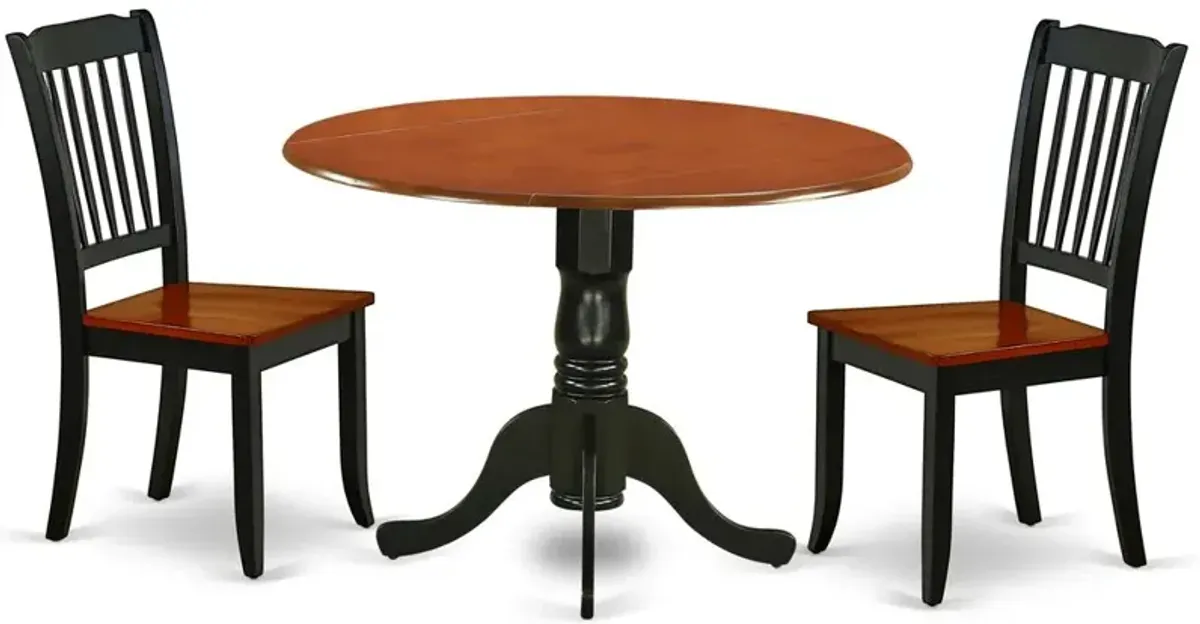 Dining Room Set Black & Cherry, DLDA3-BCH-W