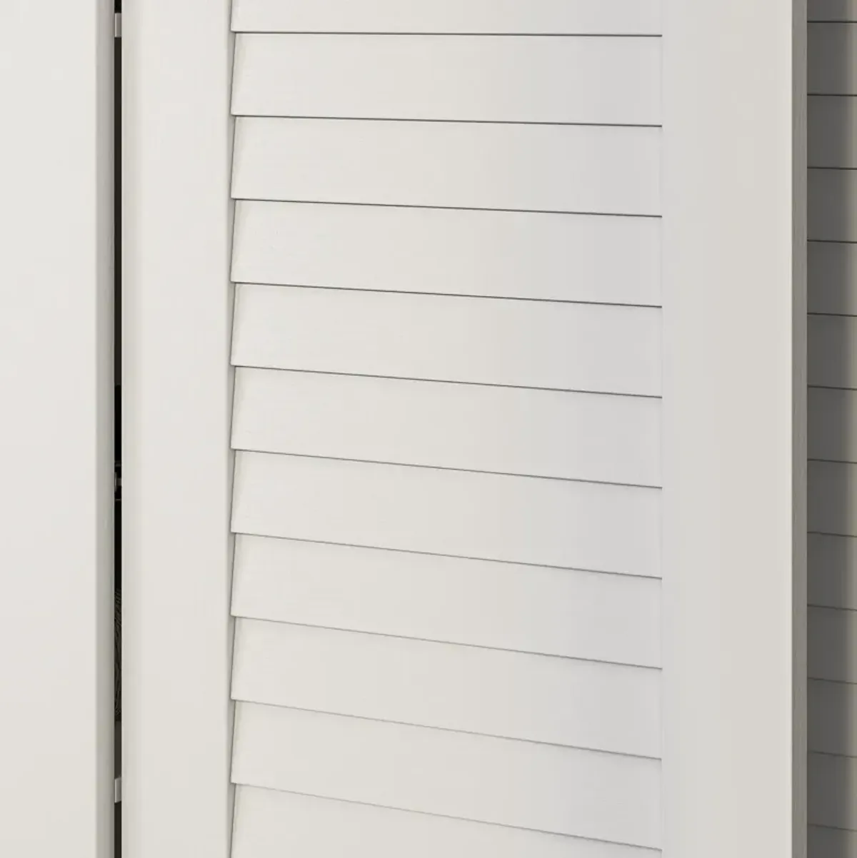 70 in. H x 19 in. D White Wood 59 in. W 4 Shutter Doors Big Armoires Wardwore with 6-Drawers, Hanging Rod