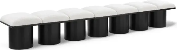 Meridian Furniture Pavilion Cream Boucle Fabric Bench