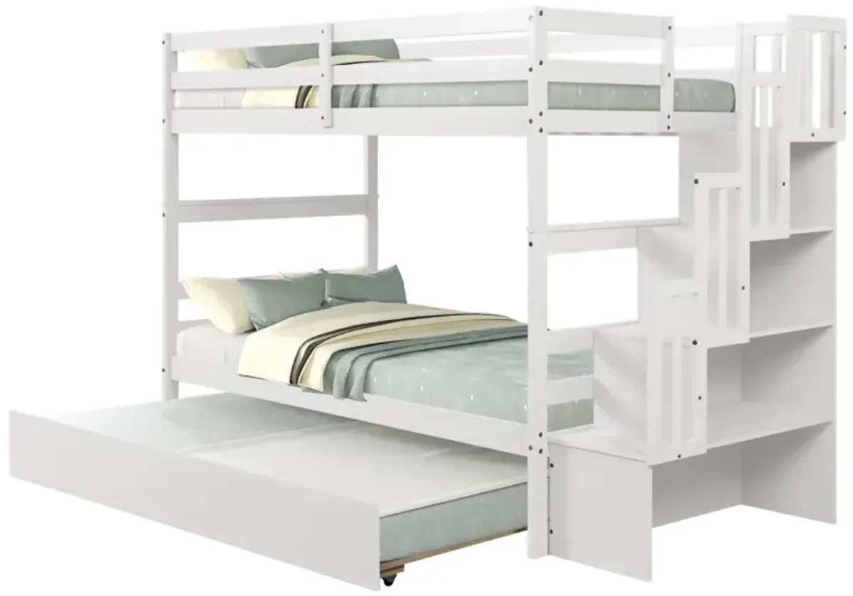 Bunk Beds Twin Over Twin Stairway Storage Function