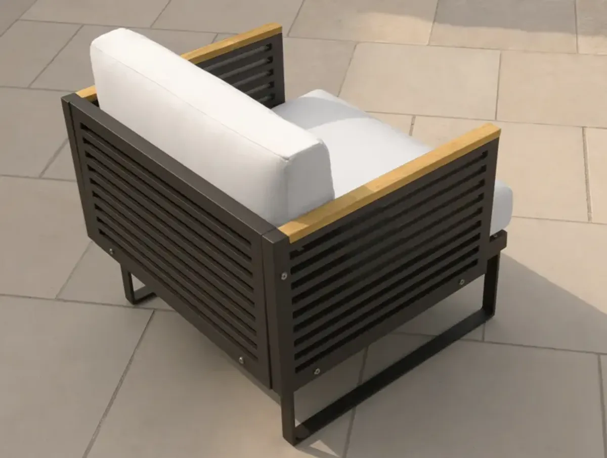 Monterey Chat Chair - Stainless Steel and Teak (Set of 2)