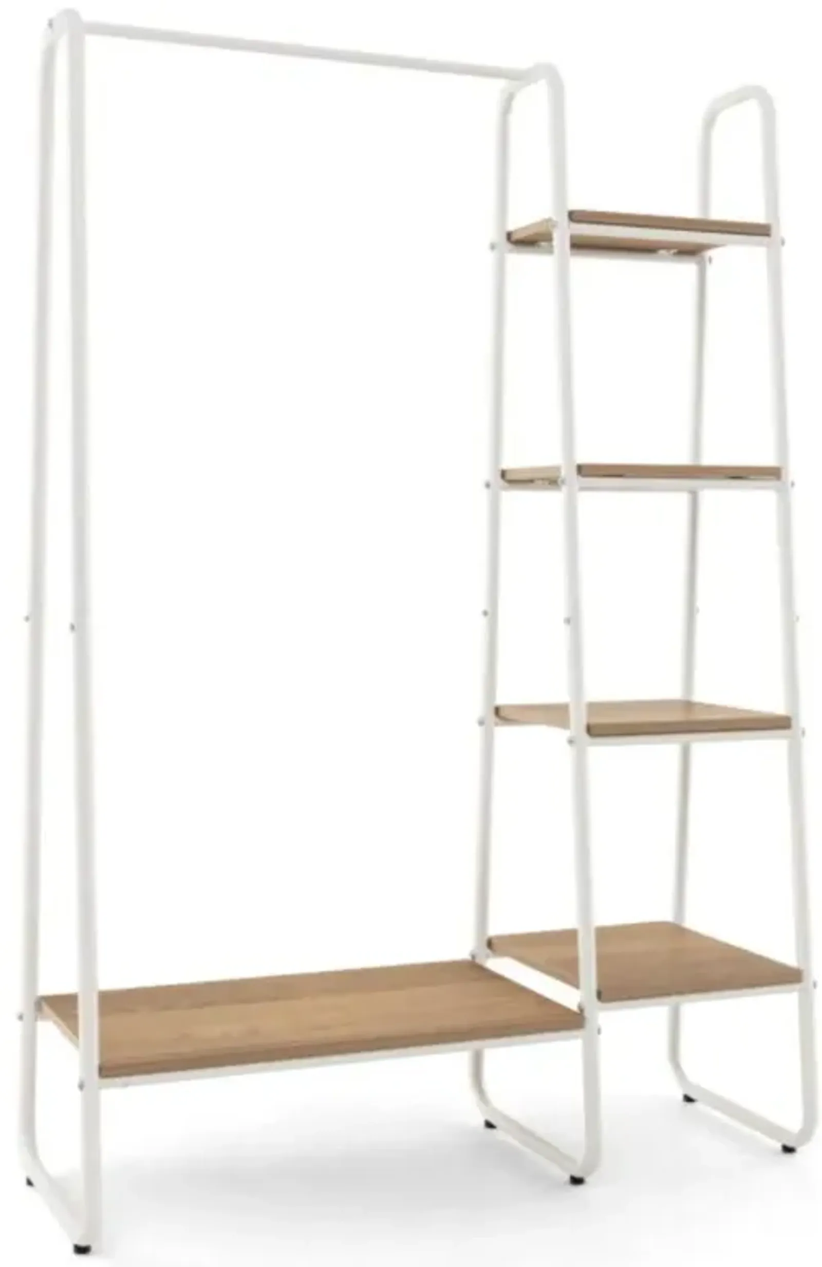 Hivvago Clothes Rack Free Standing Storage Tower with Hanging Bar