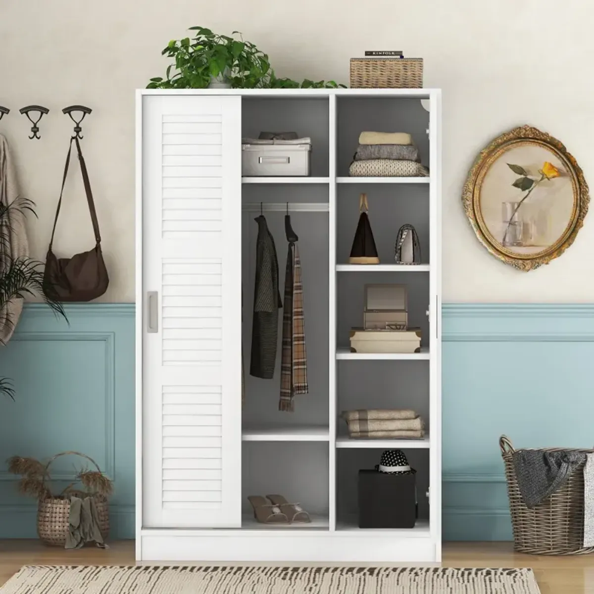 3-Door Shutter Wardrobe With Shelves