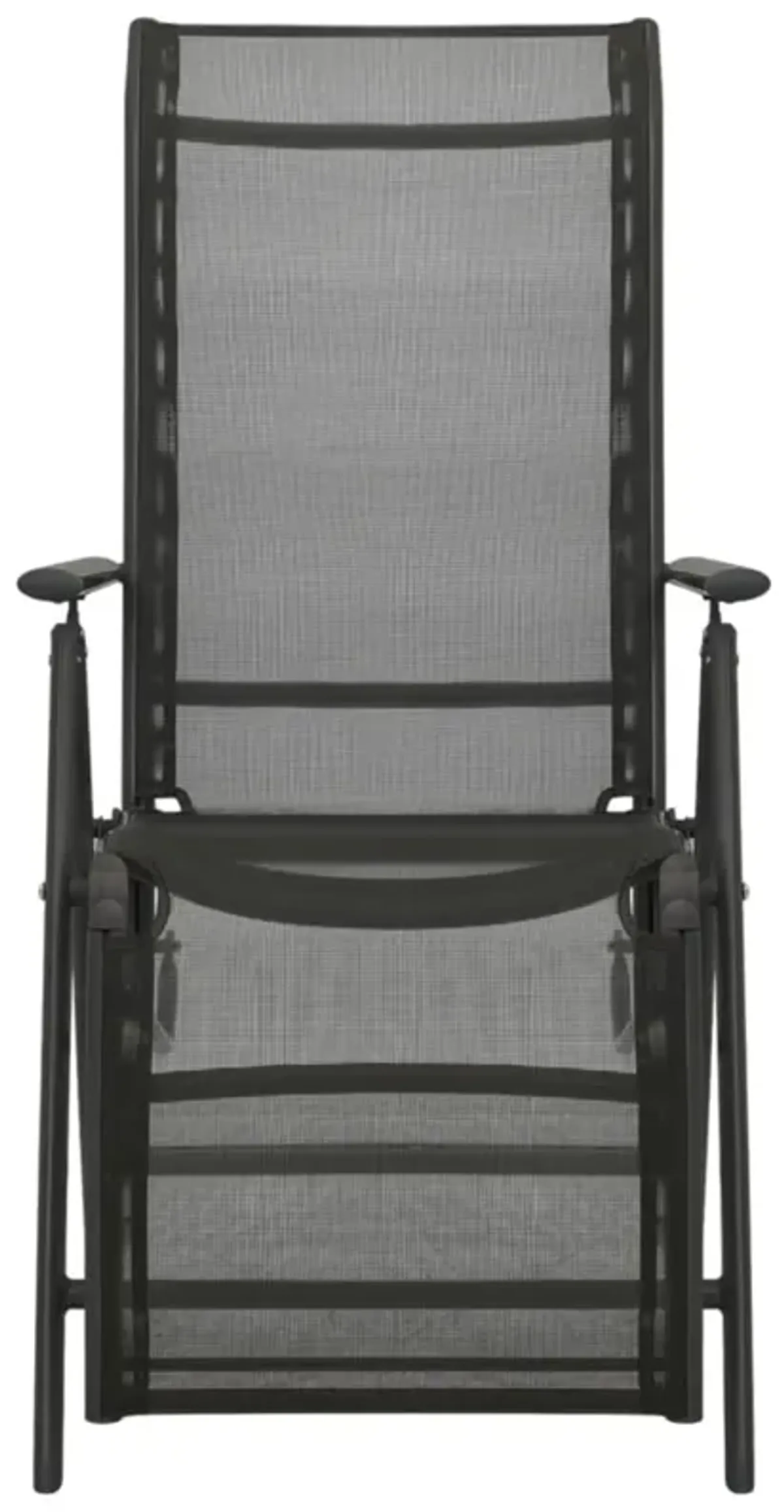 vidaXL Reclining Patio Chairs 2pcs Textilene and Aluminum Black