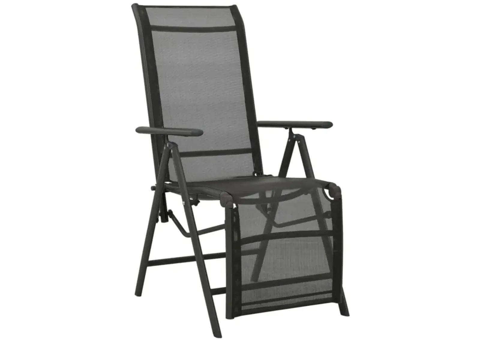 vidaXL Reclining Patio Chairs 2pcs Textilene and Aluminum Black