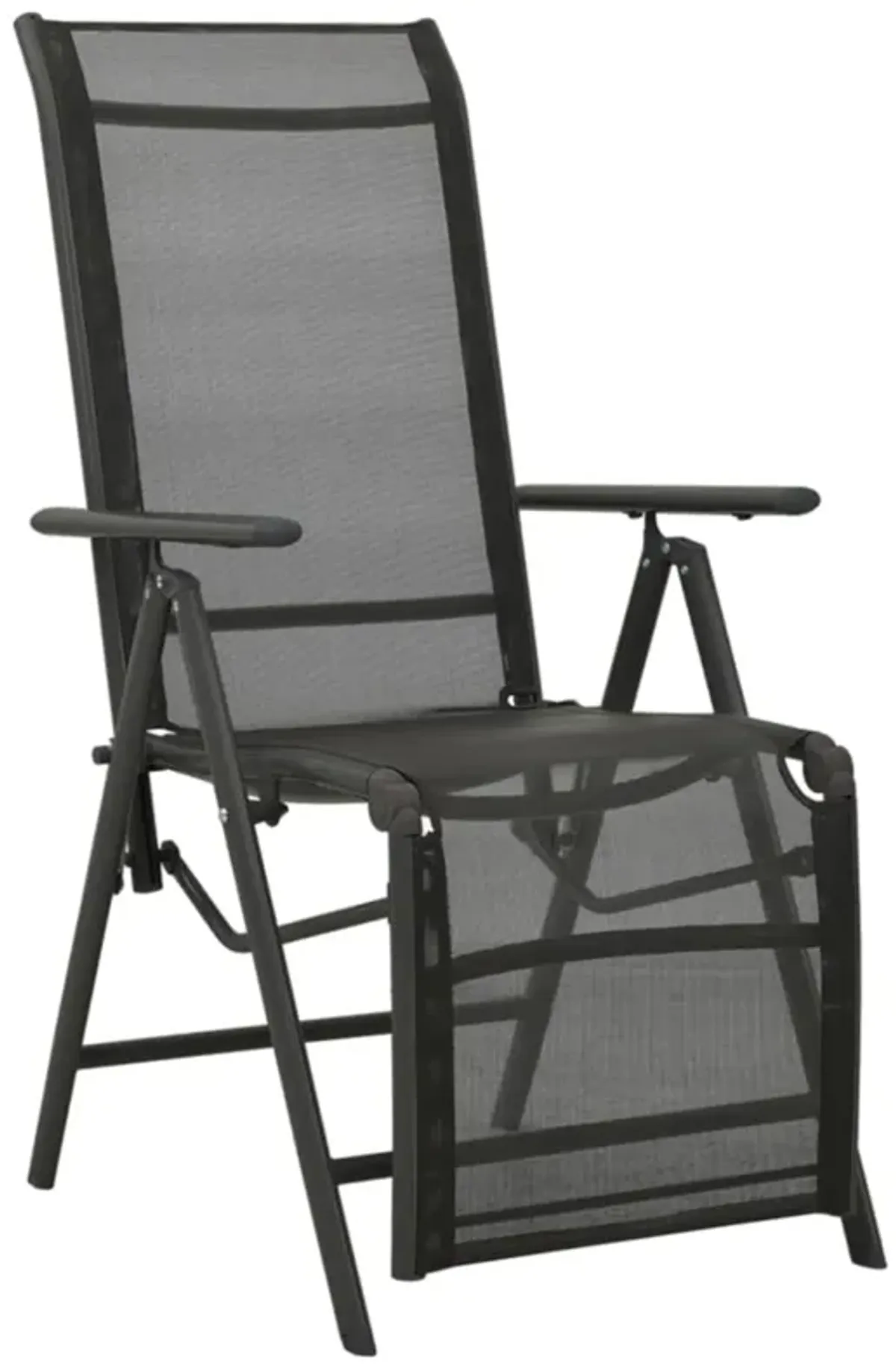 vidaXL Reclining Patio Chairs 2pcs Textilene and Aluminum Black