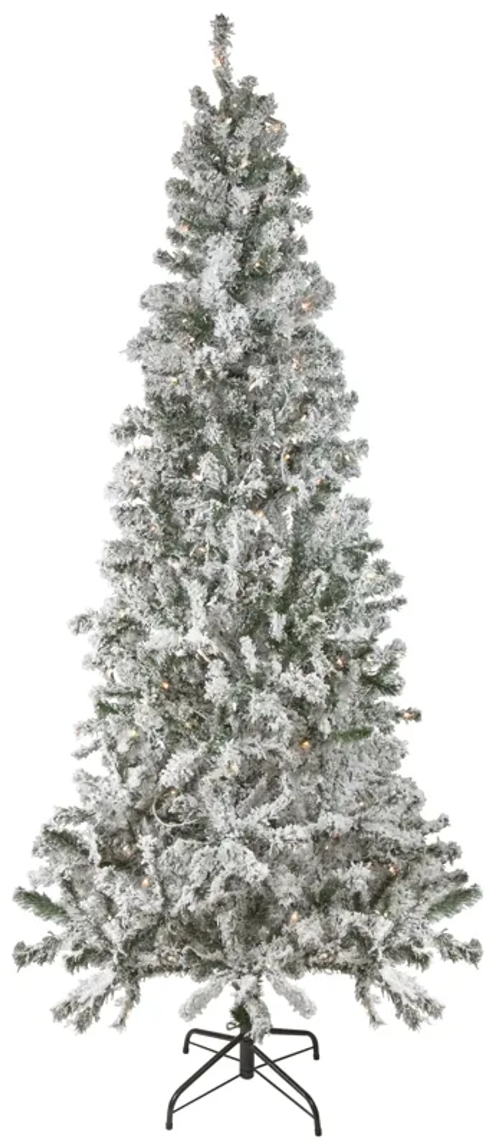 6' Pre-Lit Slim Flocked Pine Artificial Christmas Tree  Clear Lights