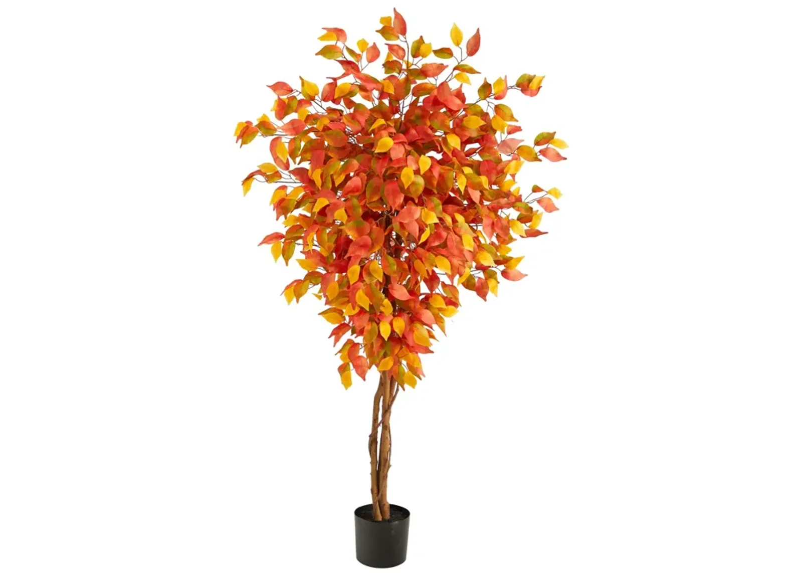 HomPlanti 5 Feet Autumn Ficus Artificial Fall Tree